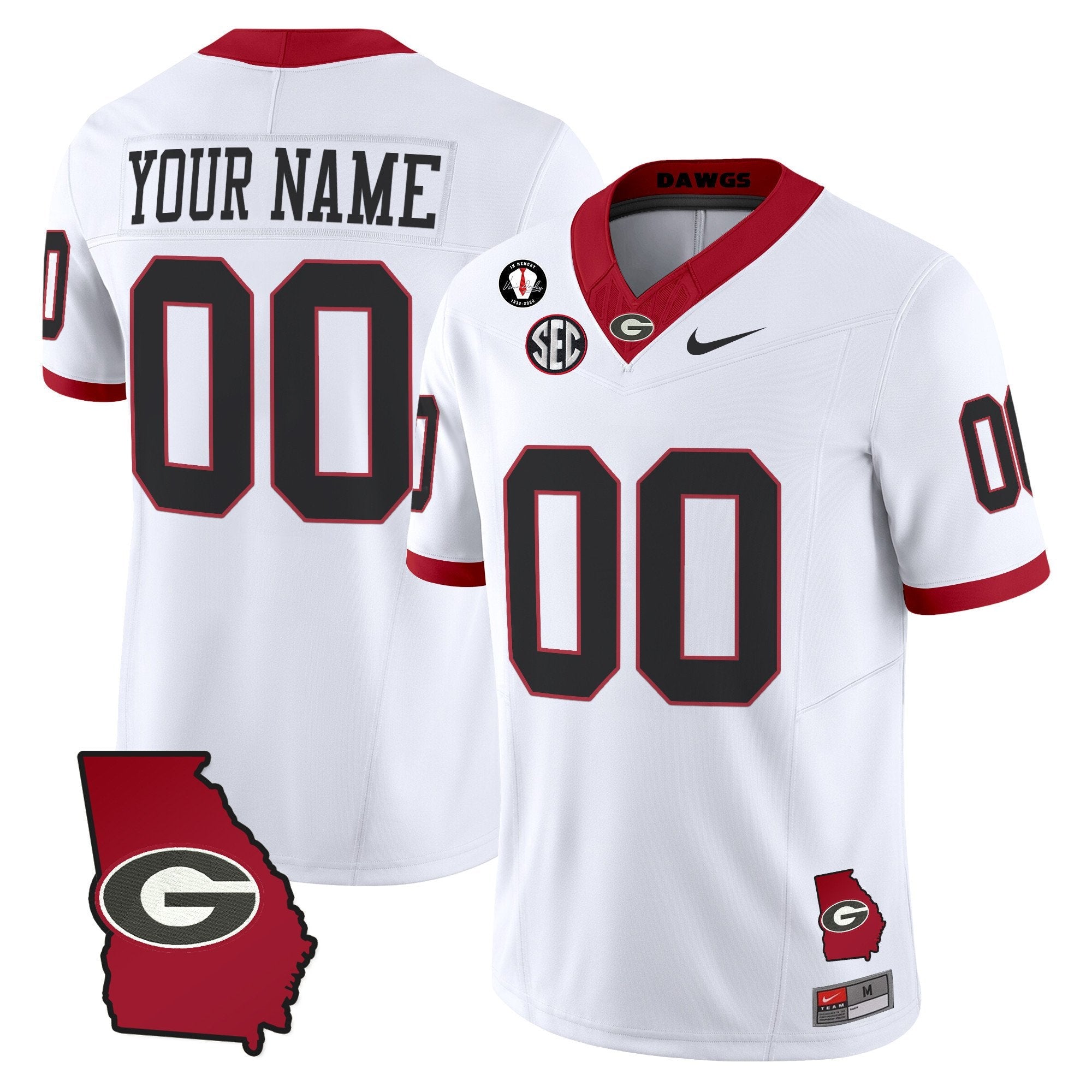 Custom Georgia Bulldogs Jersey 2025 Georgia Map, Vince Dooley Stitched