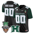 Custom Hawai'i Rainbow Warriors Jersey 2025 Hawai'i Bowl Patch Stitched Black Limited