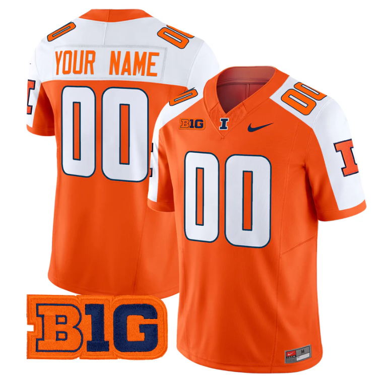 Custom Illinois Fighting Illini Jersey 2025 Vapor Limited Stitched