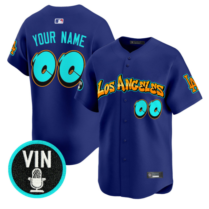 Custom Los Angeles Dodgers Jersey Graffiti Street Style Edition Stitched