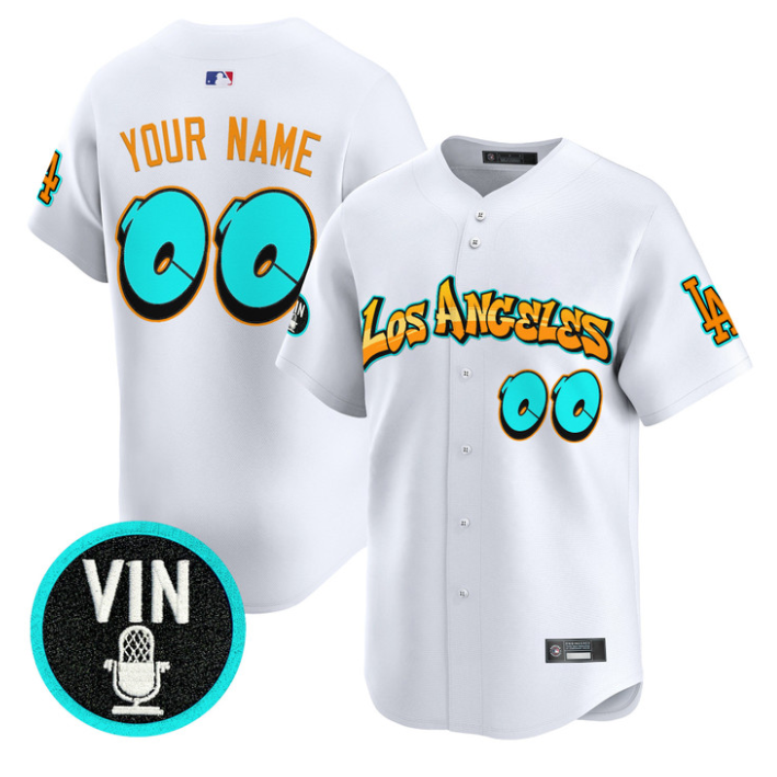 Custom Los Angeles Dodgers Jersey Graffiti Street Style Edition Stitched