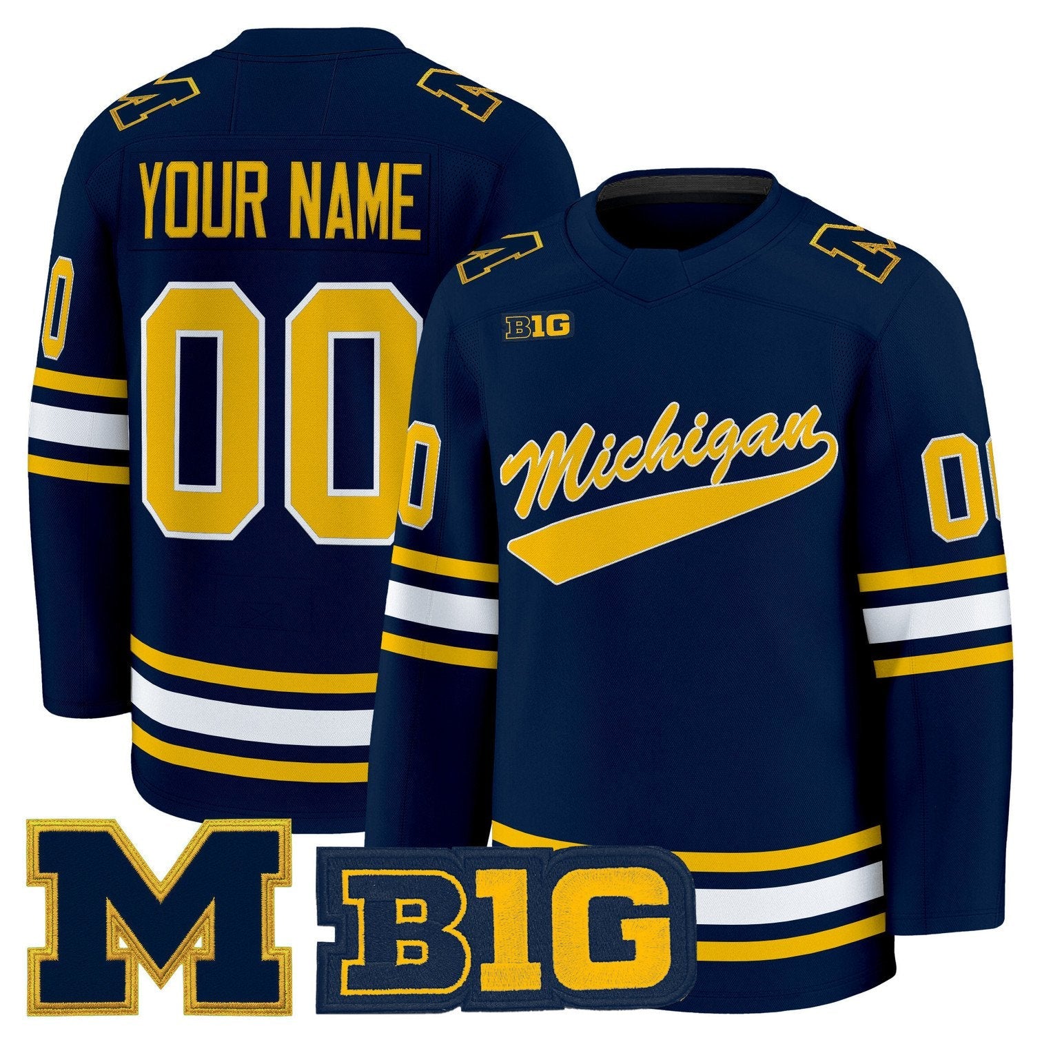 Custom Michigan Wolverines Jersey Name, Number 2025-26 Premium Stitched Maize