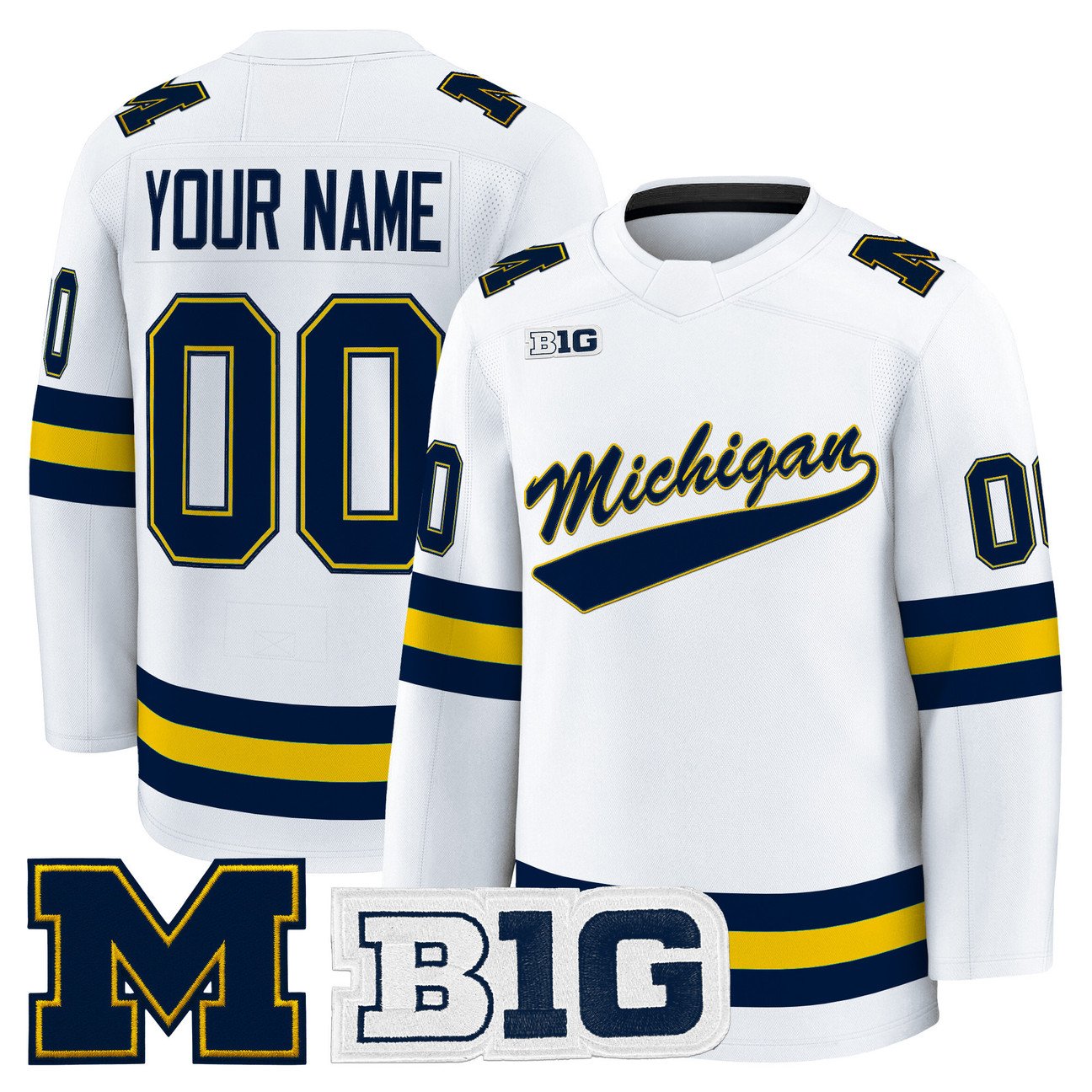 Custom Michigan Wolverines Jersey Name, Number 2025-26 Premium Stitched Maize