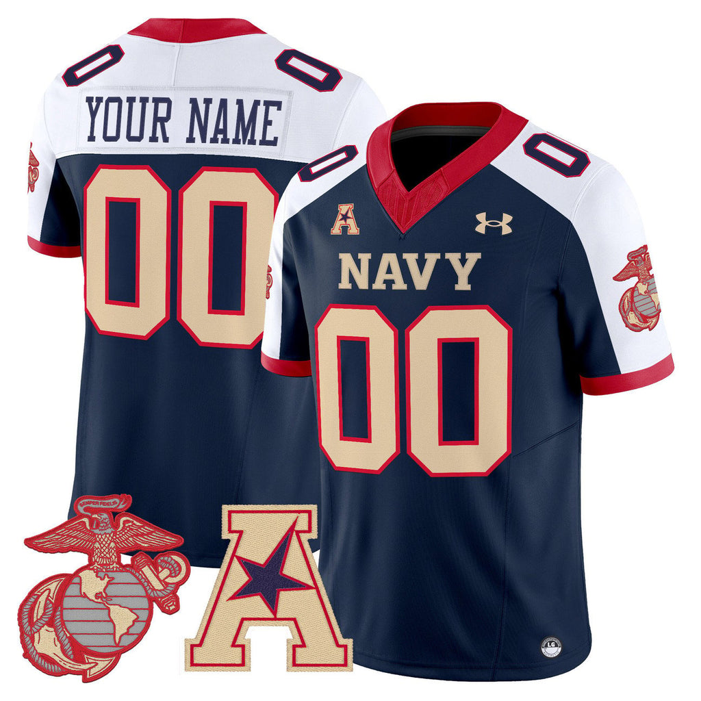 Custom Navy Midshipmen Jersey Name, Number Vapor USMC Premier Stitched