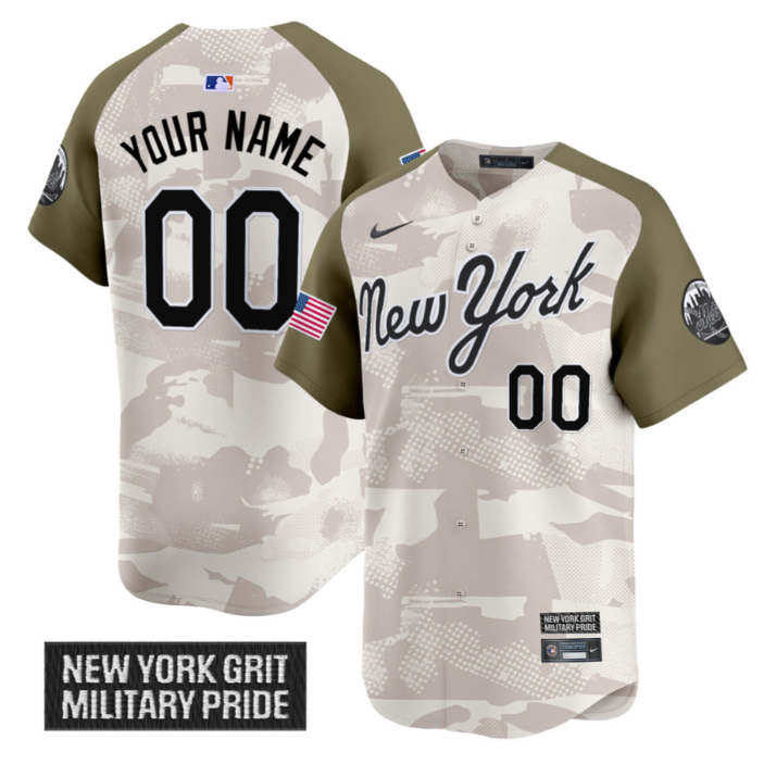 Custom New York Mets Jersey 2025 Armed Forces Day Vapor Stitched