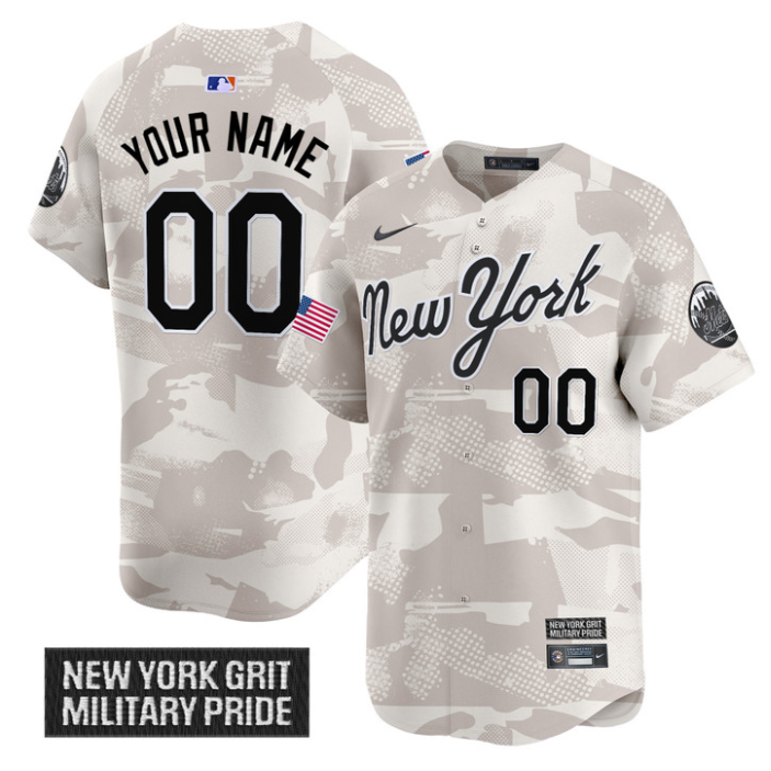 Custom New York Mets Jersey 2025 Armed Forces Day Vapor Stitched