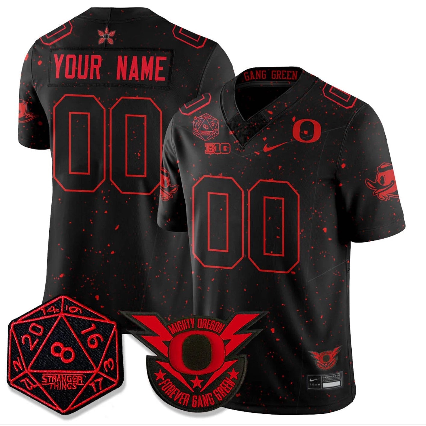 Custom Oregon Ducks Jersey Stranger Things Vapor Limited Stitched