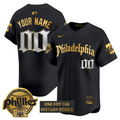 Custom Phillies Jersey Retro Newspaper Edition Gold Vapor Premier Limited Stitched