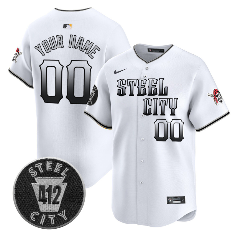 Custom Pittsburgh Pirates Jersey 412 Patch Vapor Premier Limited V8 Stitched