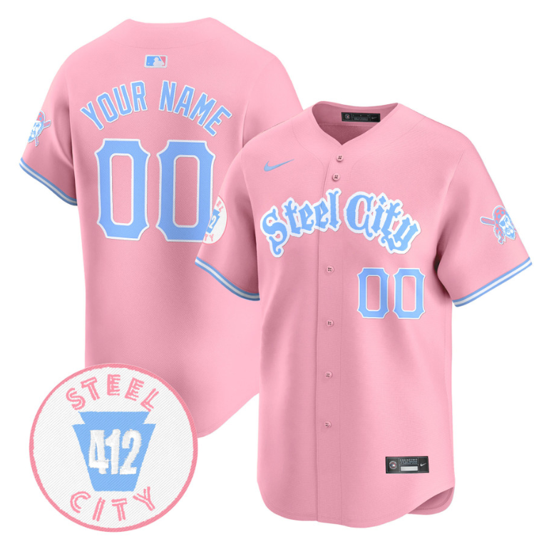 Custom Pittsburgh Pirates Jersey Bubblegum Pink Vapor Premier Limited Stitched
