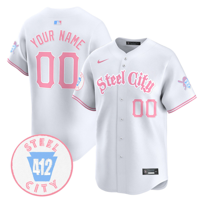 Custom Pittsburgh Pirates Jersey Bubblegum Pink Vapor Premier Limited Stitched