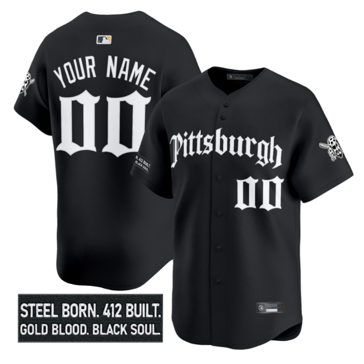Custom Pittsburgh Pirates Jersey Gothic Steel City Edition Stitched