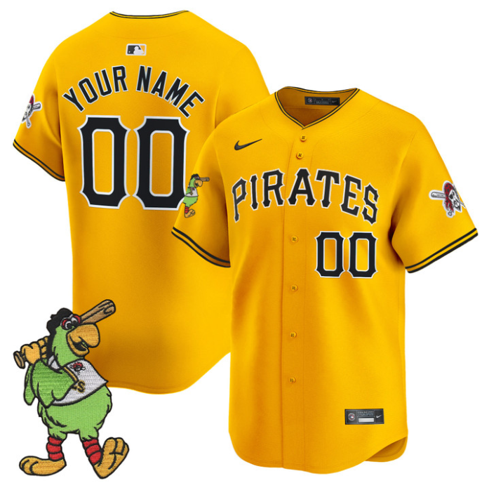 Custom Pittsburgh Pirates Jersey Pirate Parrot Patch Premier Limited Stitched