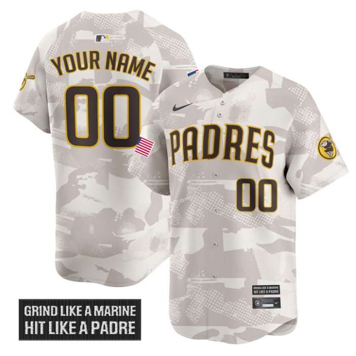 Custom San Diego Padres Jersey 2025 Armed Forces Day Vapor Stitched