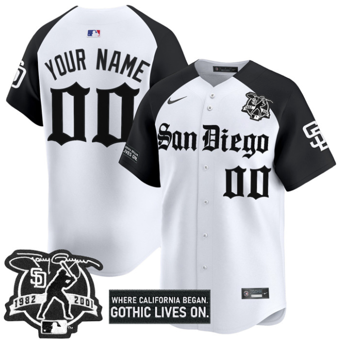 Custom San Diego Padres Jersey Gothic Edition Vapor Premier Limited Stitched