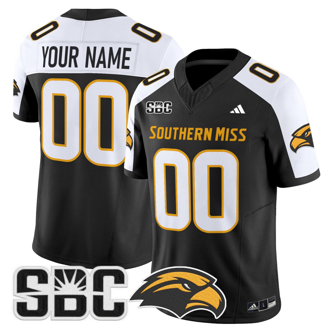 Custom Southern Miss Golden Eagles Jersey 2025 Vapor Limited Stitched