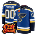 Custom St. Louis Blues Jersey Ozzy Osbourne Patch Premium Stitched