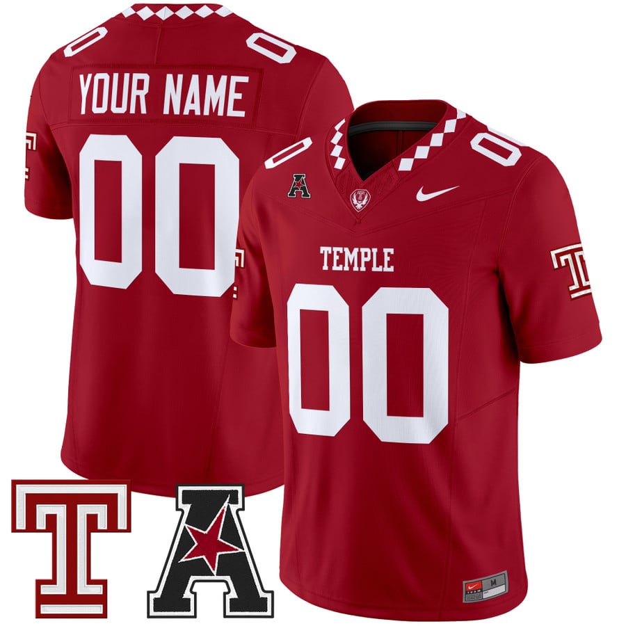 Custom Temple Owls Jersey Name, Number 2025 Vapor Limited Stitched