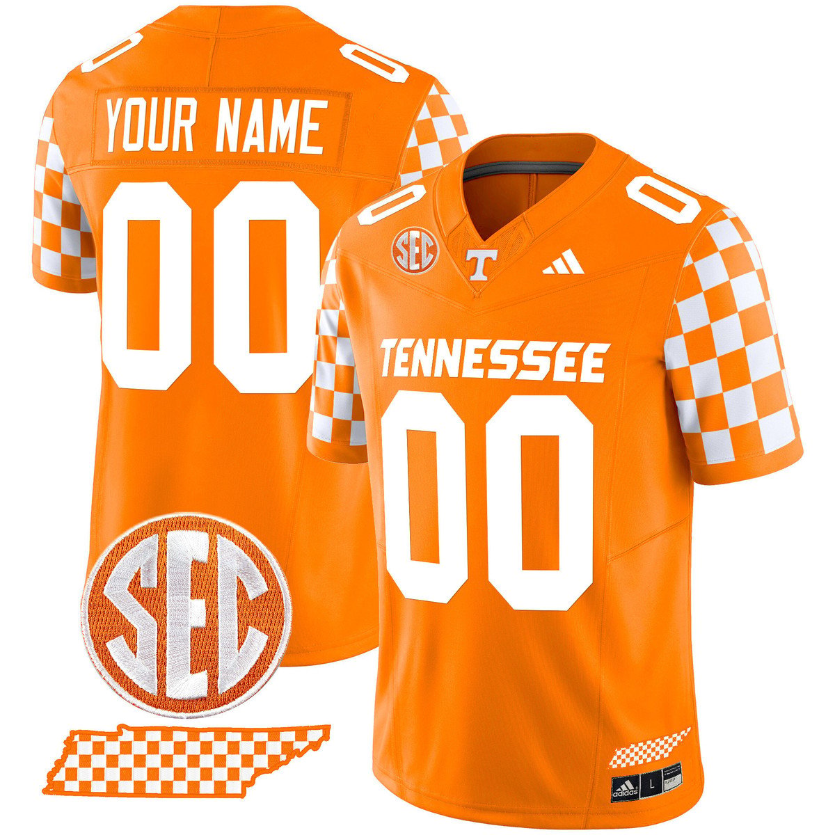 Custom Tennessee Vols Jersey Rebrand 2026 Checkerboard Stitched