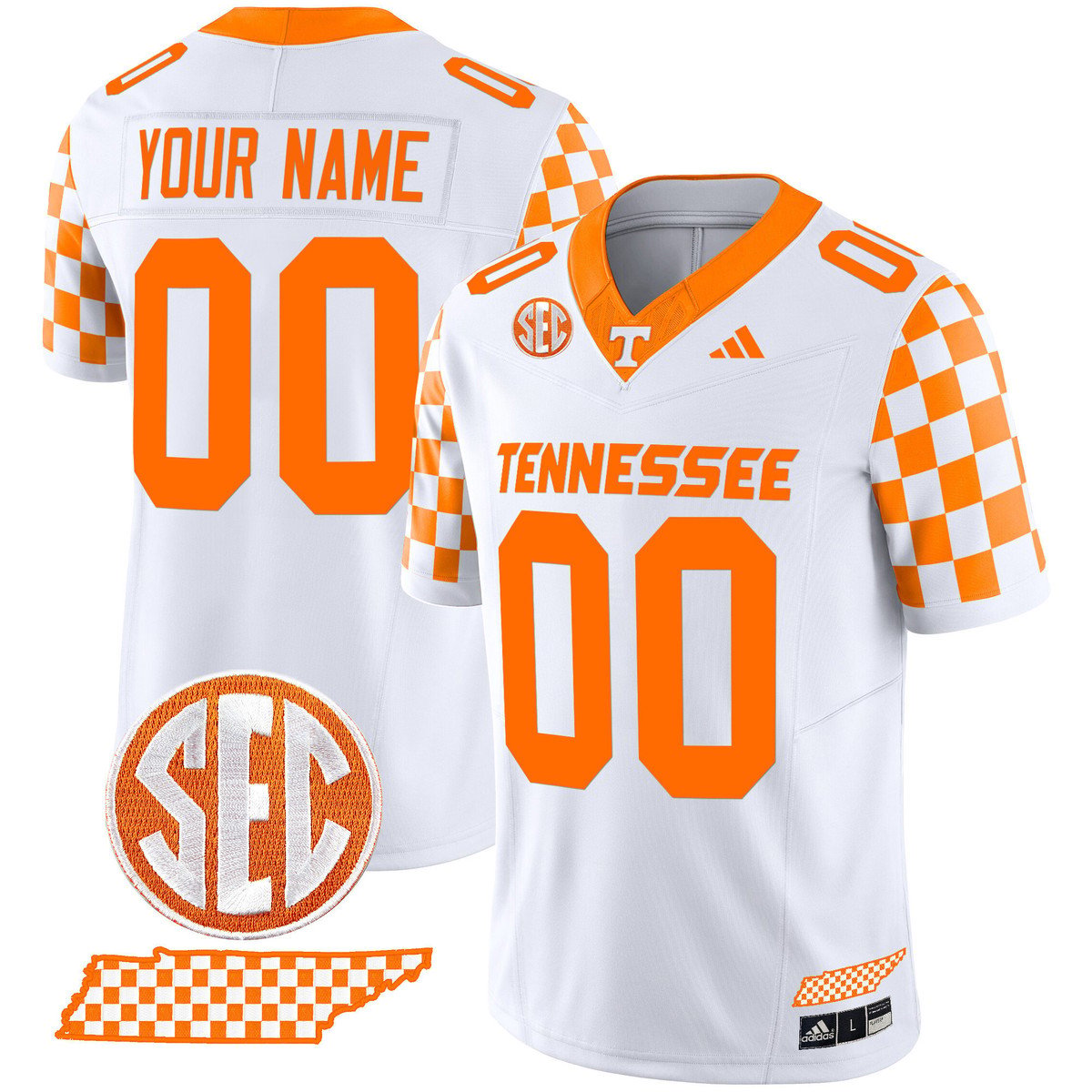 Custom Tennessee Vols Jersey Rebrand 2026 Checkerboard Stitched