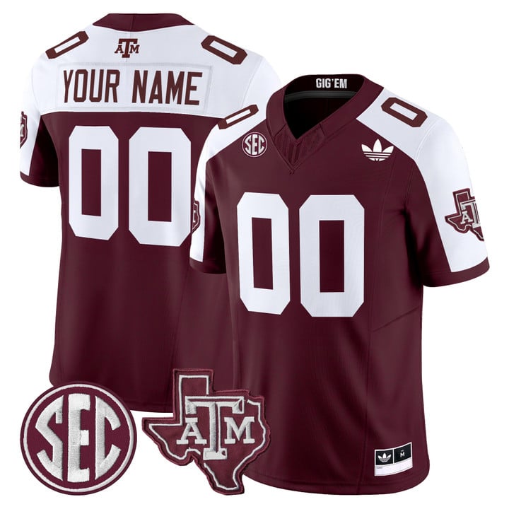 Custom Texas A&M Aggies Jersey Name, Number 2025 Vapor V2 Stitched