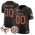 Custom Texas Longhorns Jersey 2025 State Map SEC Patch Stitched