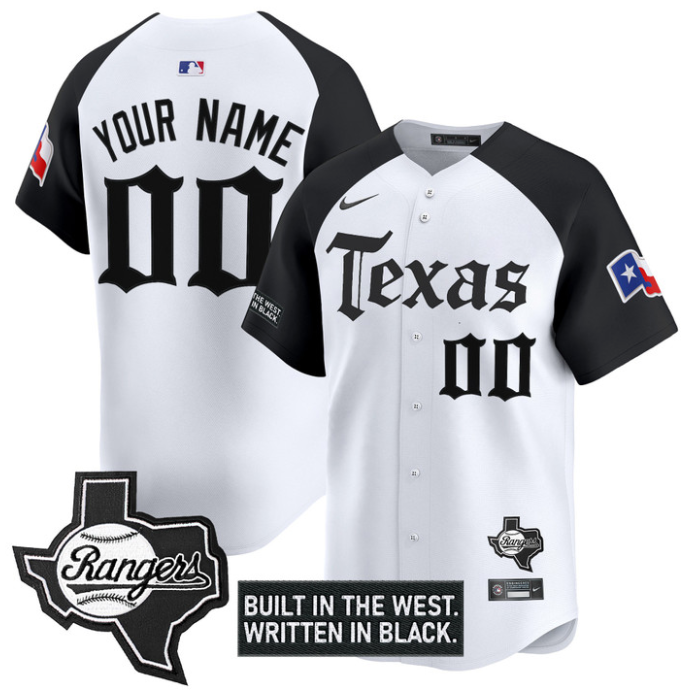 Custom Texas Rangers Jersey Gothic Frontier Edition Vapor Premier Limited Stitched