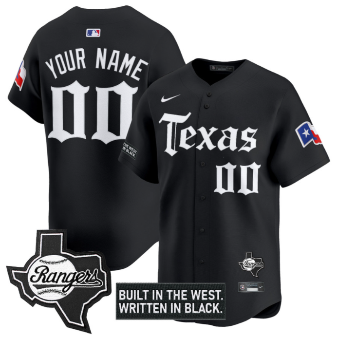 Custom Texas Rangers Jersey Gothic Frontier Edition Vapor Premier Limited Stitched