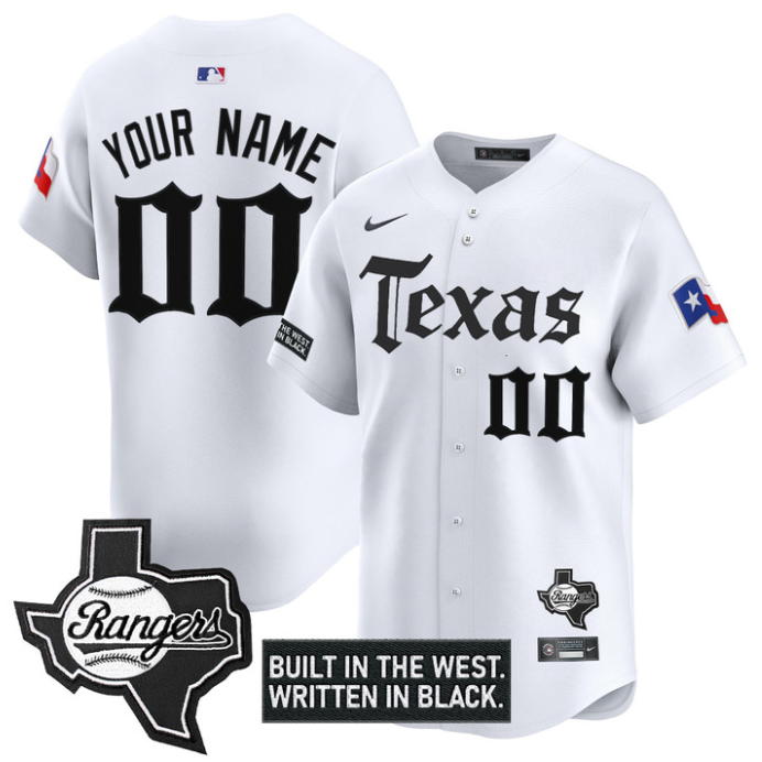 Custom Texas Rangers Jersey Gothic Frontier Edition Vapor Premier Limited Stitched