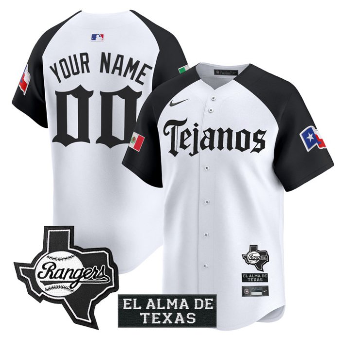 Custom Texas Rangers Jersey Mexico Tejano Barrio Style Vapor Limited Stitched