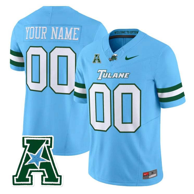 Custom Tulane Green Wave Jersey Name, Number 2025 Vapor Limited Stitched