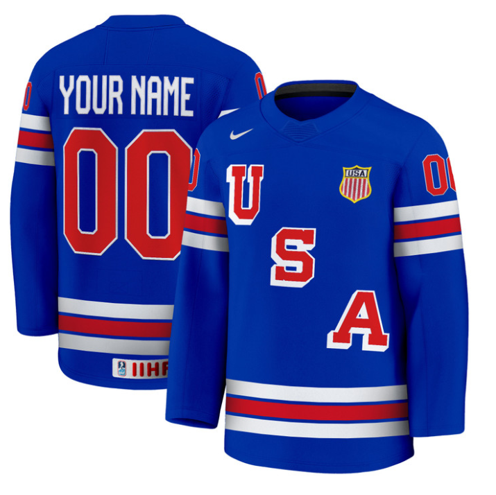 Custom USA Hockey Jersey Name and Number 2025 Premium Stitched
