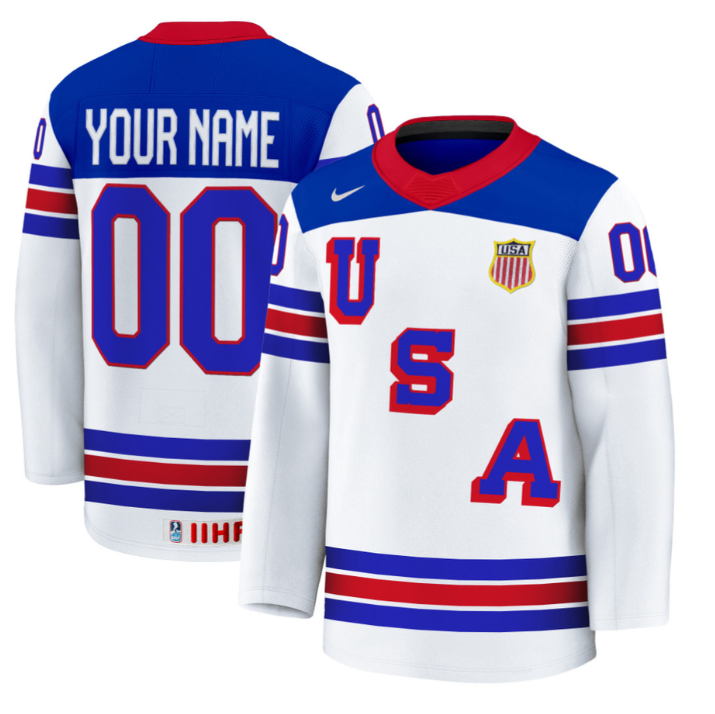 Custom USA Hockey Jersey Name and Number 2025 Premium Stitched