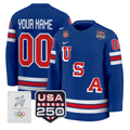 Custom USA Olympic Jersey Name, Number 250 Patch Hockey 2026 All Stitched