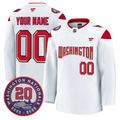 Custom Washington Capitals Jersey 20th Anniversary Seasons Patch Stitched