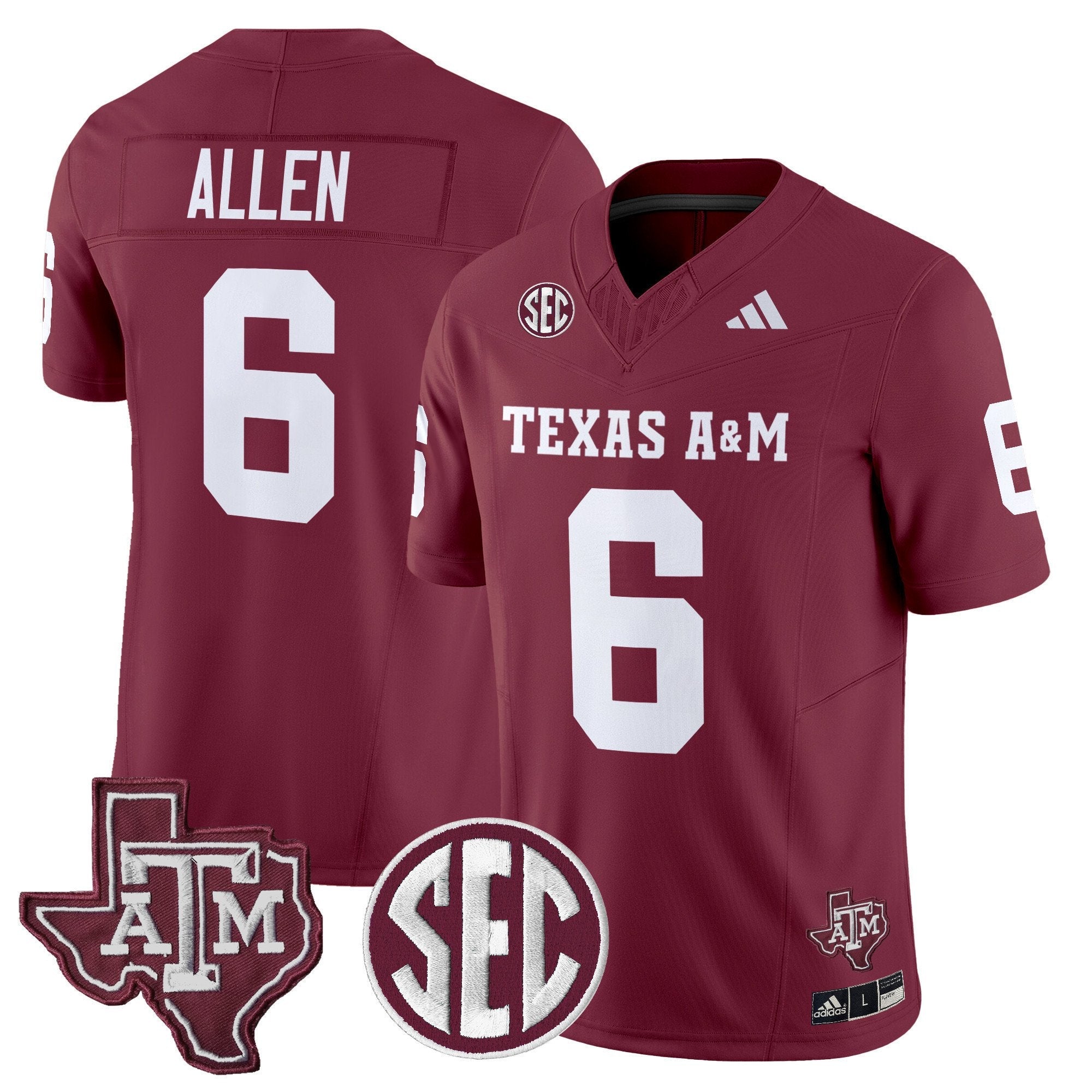 Cyrus Allen Jersey #6 Texas A&M Aggies 2025 Vapor Stitched