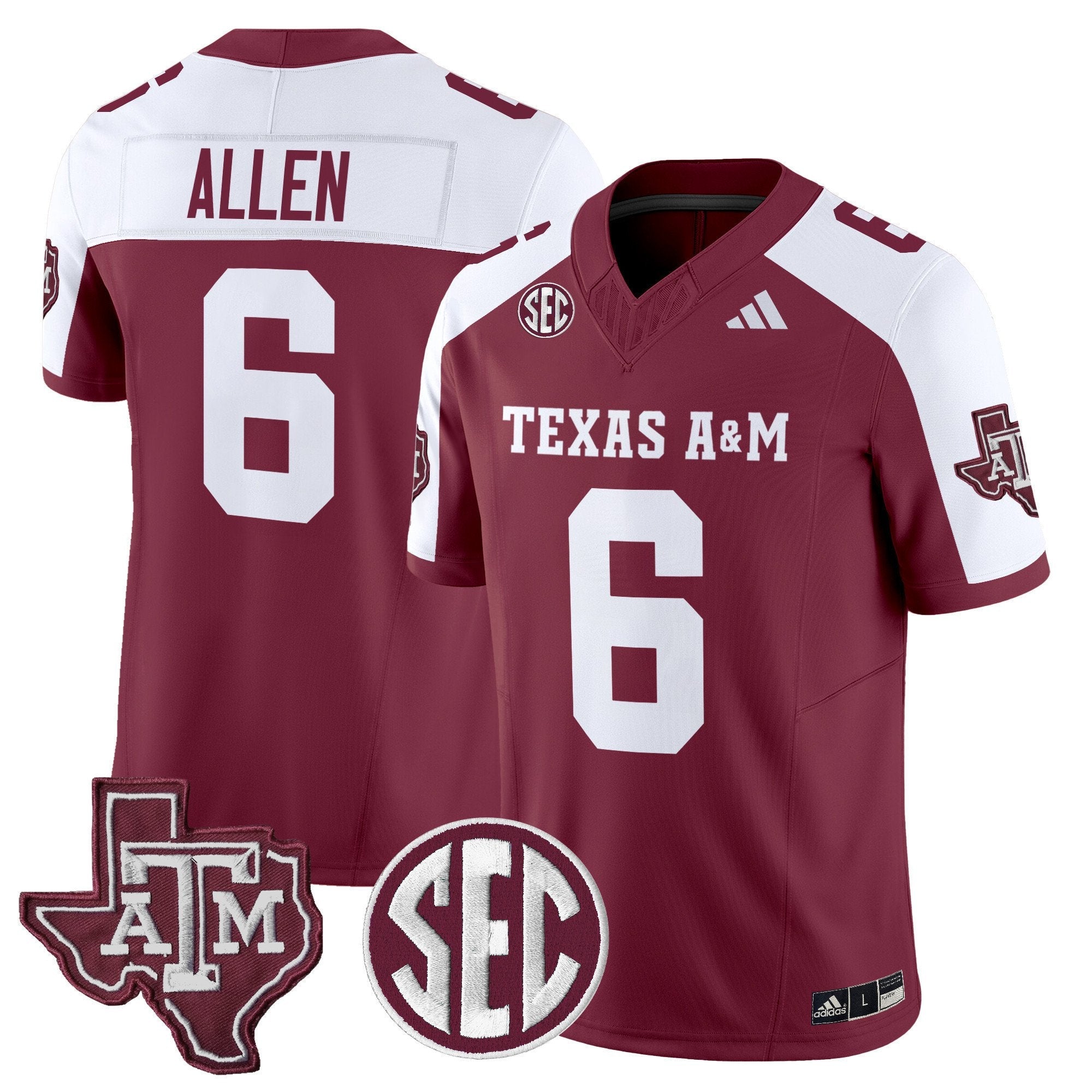 Cyrus Allen Jersey #6 Texas A&M Aggies 2025 Vapor Stitched
