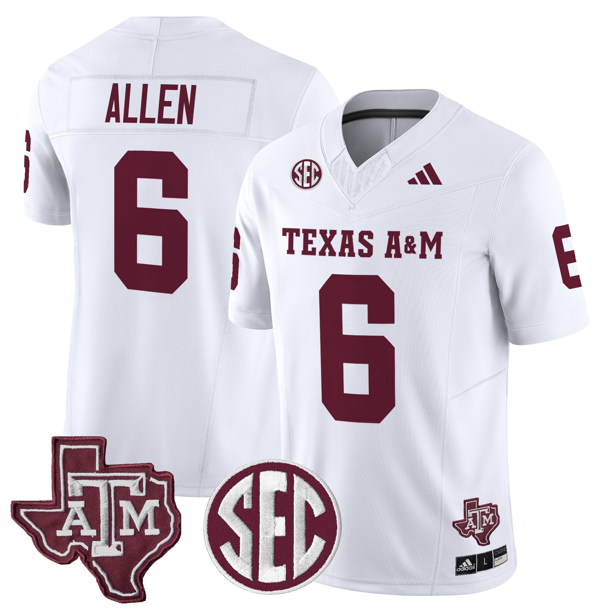 Cyrus Allen Jersey #6 Texas A&M Aggies 2025 Vapor Stitched