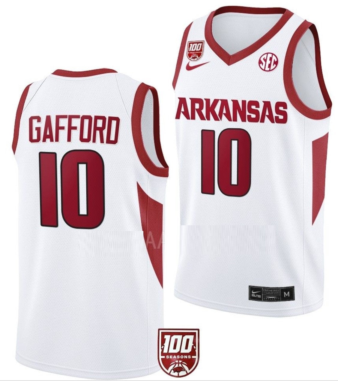 Daniel Gafford Jersey Arkansas Razorbacks College Basketball 100 Season #10