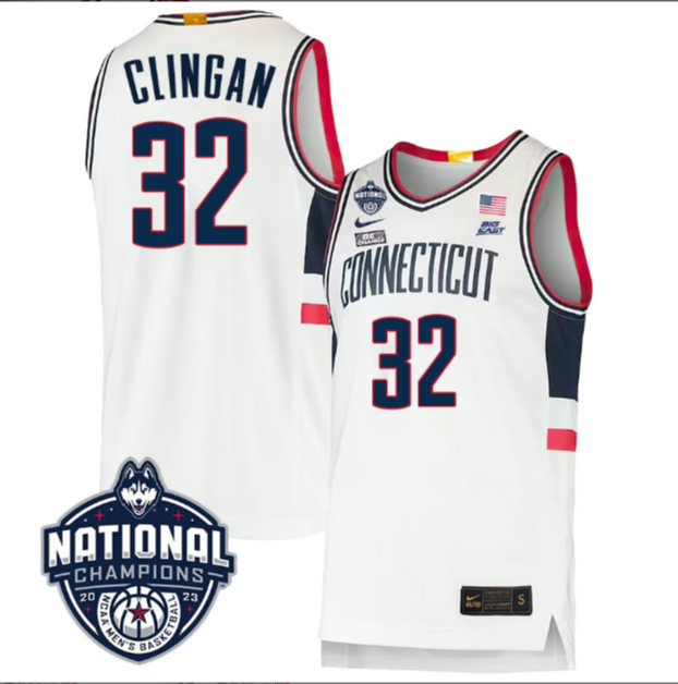 Donovan Clingan Jersey #31 UConn Huskies 2023 National Champions College Basketball