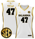 Donald Trump Jersey #47 Oklahoma Sooners 2024 Lightweight Basketball White Gold