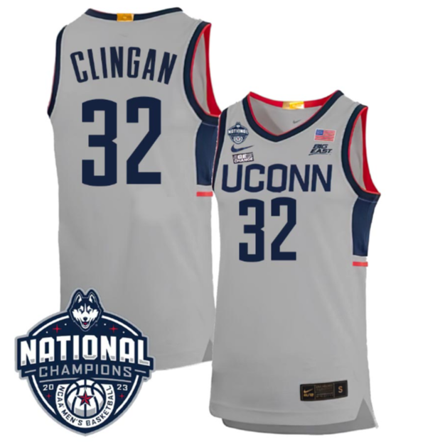 Donovan Clingan Jersey #31 UConn Huskies 2023 National Champions College Basketball
