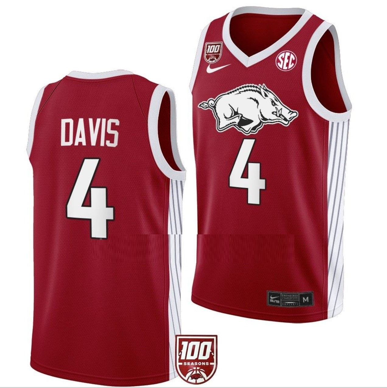 Davonte Davis Jersey Arkansas Razorbacks College Basketball 100 Season #4