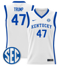 Donald Trump Jersey #47 Kentucky Wildcats Lightweight Basketball White