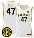 Donald Trump Jersey #47 Kentucky Wildcats Lightweight Basketball White Gold