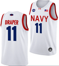 Donovan Draper Jersey #11 Navy Midshipmen NASA-Themed Basketball uniform 2023-24 White