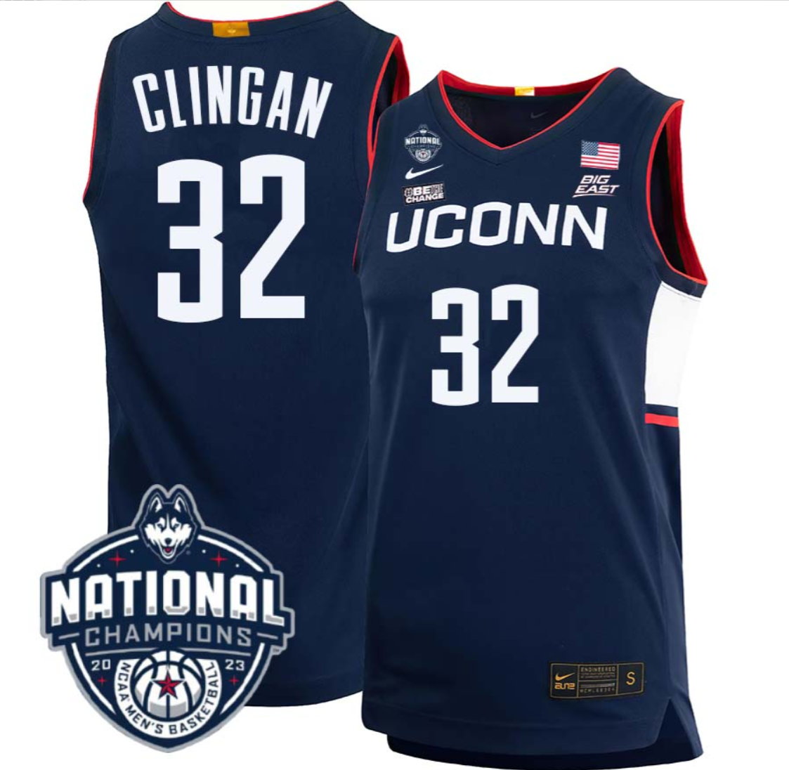 Donovan Clingan Jersey #31 UConn Huskies 2023 National Champions College Basketball