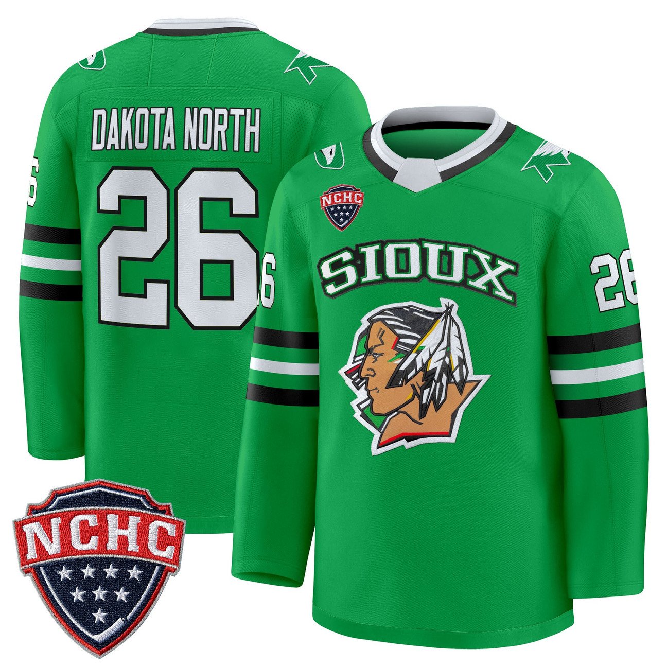 Dakota North Jersey #26 North Dakota Fighting Hawks 2025-26 Stitched Black
