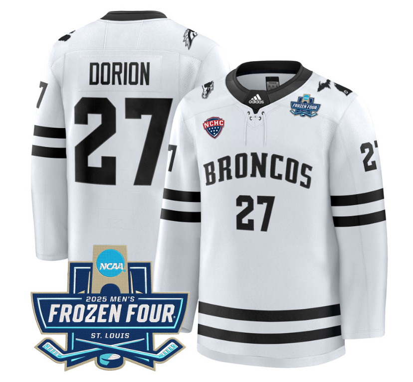 Dan Dorion Jersey #27 Western Michigan Broncos 2025 Frozen Four Patch Stitched