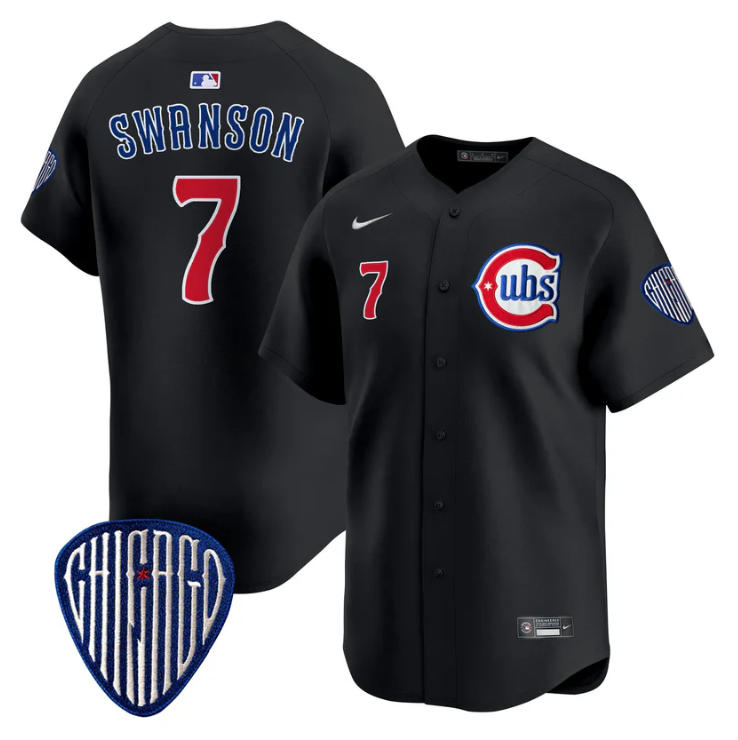 Dansby Swanson Jersey #7 Chicago Cubs Blue Alternate Vapor Premier Limited Stitched